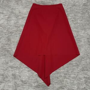 Maria Pinto Skirt Womens XL Red Lava Hemsworth Asymmetric Handkerchief Hem Midi